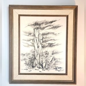Original artwork, drawing of a tree.